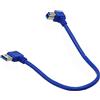 Seadream Angled USB 3.0 Printer Cable 1 ft / 30cm SuperSpeed USB A Male Plug 90 Degree Left Angle to USB 3.0 B Male Right Angle Cable