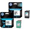 HP 337 / HP 343 Black / Tri-Colour Multipack - 2 Original Printer Ink Cartridges for HP Deskjet 5940 5943 6940 6980 D4145 D4155 D4160 D4163 D4168 Officejet 6300 6310 6313 6315 H470 K7100 K7103 K7108 Pro Photosmart 2570 2573 2575 8049 8050 8750 C4100 …