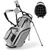 VEVOR Borsa da Golf Portaoggetti Mazze, Borsa da Golf con Supporto da Pavimento Tracolla Doppia Copertura Antipioggia, Materiale in Poliestere Rivestimento Interno in PU 210D 420 x 260 x 930 mm