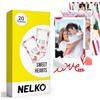 Nelko 52,3x90mm Carta Fotografica Premium, Pacco da 20 Vera Carta per Stampante Pocket PP01, Sticky Back Picture Paper, Compatible with Nelko PP01 Photo Printer, Easy to Peel Off, Sweet Hearts