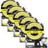 QWsdR Nastro per etichette SS12KW da 5 pezzi 12 mm compatibile con l'etichettatrice SS12KW LK-4WBN ST12KW LW-300 LW-400(5PK Black on Yellow)