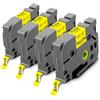 Pristar 9mm Nastro per Etichette Compatibile per Brother TZe-621 TZe621 TZ-621 TZe Nero su Gialla Laminato per Brother PT-H105 H107B H110 D210 H200 H500 P710BT E550WVP E100 Confezione da 4