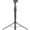 EasyByMall Treppiede per rilevamento automatico del viso con rotazione a 360° e controllo dei gesti, stabilizzatore portatile in alluminio per vlogging live streaming selfie video fotografia