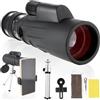 FOCUHUNTER Monocolo zoom 10-30x50 per adulti con adattatore per smartphone e treppiede, telescopio portatile con lente FMC ad alta potenza e prisma BAK, monoculare compatto impermeabile per bird
