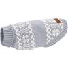 HUNTER Maglione per cani BIRKA, caldo maglione per cani, morbido filato di ciniglia, con collo alto e motivo norvegese, lavabile in lavatrice a 30 °C, colore: grigio-blu, taglia: 25
