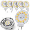 JAUHOFOGEI Lampadina LED Bispina G4 2W 12 volt ac/dc 4000K Luce Naturale - Faretto LED per Cappa Cucina G4 12V 20W - Mini Lampadine LED Attacco G 4 Rotonda 2 Watt per Faretti Incasso - 6 Pezzi