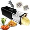 Fstcrt Affettatrice elettrica per patatine fritte, affettatrice professionale per uso commerciale e domestico, taglia patate con lame da 1,27 cm e 0,95 cm, macchina da taglio automatica