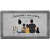 Markotex Zerbino Personalizzato 39x68 cm - Tappeto ingresso Esterno/Interno con Nome, Testo, Antiscivolo, Ultra Assorbente, Lavabile in Lavatrice, Fondo in Gomma Naturale (Pietra Grigia, Famiglia 1)