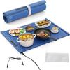 RELAX4LIFE Tappetino Riscaldante per Alimenti, Scaldavivande Elettrico Arrotolabile in Silicone, con Tempo e Temperature Regolabili, Cinturino Autobloccante, per Scongelamento (60 x 44cm,Blu)