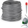 DBREAKS 65 m Rattan Intrecciato in Plastica, PE, Piatto, Strumento di Tessitura, per Riparazione di Mobili da Esterno, Sedie, Cesti da Tavolo (Grigio)