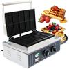 Futchoy Piastra per waffle elettrica per 10 waffle belghe da 1500 W, antiaderente, con coperchio in acciaio inox