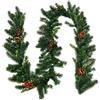 RELAX4LIFE Ghirlanda di Natale 275 cm, Ghirlanda Decorativa Illuminata con 100 Luci LED Pigne Decorative e Bacche Rosse, con Timer, Ideale per Interno ed Esterno