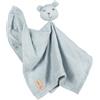roba Copertina Doudou per Neonati e Bambini Lil Planet, 40 x 40 cm, Peluche con Faccia da Coniglio, Mussola e Jersey, Cotone Certificato GOTS, Azzurro