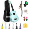 Donner Ukulele soprano per principianti adulti ukelele con cinturino online 0 per lezioni cinturino sintonizzatore stringa, DMU-01 21 pollici opaco ukalee Bundle Kit Macaron Series-Menta Verde