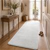 VOUNOT® Tappeto Morbido a Pelo Corto 80x200 cm, per Salotto e Camera da Letto, Lavabile in Lavatrice, con Doppio Sistema Antiscivolo, Stile Moderno, Crema