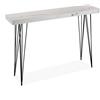 Versa Carole Tavolo Consolle, Tavolo da Ingresso, Tavolino Stretto, Misure (A x L x l) 80 x 25 x 110 cm, Legno e Metallo, Color Grigio e Bianco