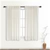KOUFALL Bathroom Curtains Window Short,54 Inch Length Sheer Semi Privacy Linen Small Curtain for Bedroom 48 Windows,52x54 in Long,2 Panels Set
