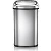 Tower T80901 Cestino Spazzatura in Acciaio Inossidabile con Sensore per Apertutra Automatica, Pattumiera Automatica con Opzione Override Manuale, Secchio Spazzatura 58L, Cestino Smart, Argento