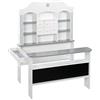 roba Negozio giocattolo in stile elegante, Cassetti, Pannelli laterali e frontali con accessori, Bianco grigio