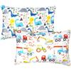 Vicloon Federa per Cuscini per Bambini, 2 Pezzi 40X60 cm Fodera per Cuscino, Federa Decorativa per Cuscino Federa Cuscino in 100% Cotone, Federa per Cuscino da Viaggio, Modello di Dinosauro