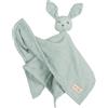 roba Copertina Doudou per Neonati e Bambini Lil Planet, 40 x 40 cm, Peluche con Faccia da Coniglio, Mussola e Jersey, Cotone Certificato GOTS, Verde