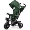 kk Kinderkraft Kinderkraft AVEO Triciclo bambini dai 9 Mesi fino 25 kg, Passeggino con Maniglione del Genitore regolabile, Bici, Compatto pieghevole, Sedile girevole Fronte Mamma e Strada, Ruota libera, Verde