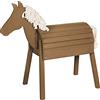 roba Cavallo da Gioco per Bambini - da Esterno, Giardino, Aria Aperta - con Criniera e Coda - Legno Massiccio Ecologico - Stabile e Robusto - Resistente alle Intemperie - Teak Naturale