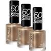 Rimmel London 60 Seconds Super Shine Smalto, Smalto asciugatura rapida, Colore vibrante, A lunga tenuta, 8 ml, 809 Darling U R Fab! (Confezione da 3)