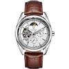 Ourui Orologi Da Polso,Orologio Meccanico Automatico Impermeabile Star Tourbillon, Cintura Bianco Naturale