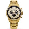 LOUIS XVI Palais Royale Iced - Orologio da uomo, diametro 43 mm, impermeabile, con vetro zaffiro, oro, argento, nero, quadrante con diamanti di zirconia cubica, movimento al quarzo CH, Oro, Bracciale