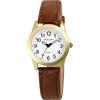 Excellanc Orologio da donna in ecopelle, con lancette luminose, analogico, al quarzo, 1900289, Marrone, bianco, nero.