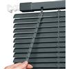 Generico Veneziana in Alluminio per Finestre, 40 60 70 90 100 110 140 160 170 190 200 215 cm Protezione dalla Luce e Visibilità Esterna, Kit di Fissaggio a Muro Incluso(Blue-gray)