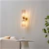 KOSILUM - Applique doppio vetro strutturato ambrato - Leonora - Luce bianca calda illuminazione soggiorno camera da letto cucina corridoio - 2 x max 40 W - E14 -