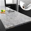 Yenhome Carta da Parati Autoadesiva per Mobili Marmo Grigio 76x300cm Plastica Pellicola Adesiva per Mobili Effetto Marmo Carta Adesiva Grigio Lucido Laminato Piano Top Cucina Rivestimento