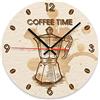 Fitwish Orologio da parete vintage in MDF con stampa Coffee Time, diametro 30 cm, stile shabby chic per decorare la casa in maniera originale, ideale per tutti gli ambienti della casa. (Coffee Time)