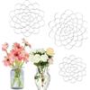 Norhogo Confezione da 3 strumenti per organizzare fiori e rane, in metallo, riutilizzabili, in silicone, griglia per vasi per vasi, steli floreali e mazzi di fissaggio, argento, 10,2 + 12,5 + 15,2 cm