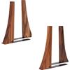 TILISMA Fermalibri in noce per scaffali, fermalibri in legno per scaffali, robusti fermalibri con base in metallo per librerie, fermalibri decorativi lisci si appoggiano saldamente sulla libreria (2