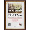 3-B BARI RUSTICO Cornice per foto - marrone scuro/oro - 21x29,7 cm (A4) cornice in legno esotico con vetro acrilico