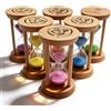 GOMETY Set di 6 timer a clessidra, 30s/1/2/3/5/10 minuti, clessidra in legno, piccola aula, timer e decorazione da tavolo per bambini, lavarsi i denti, apprendimento, giochi, cucina
