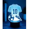 BIRBANN Lampada Illusione 3D Calcio, 7 Colori Touch, Luce Notturna Regalo Ragazzi | Alimentazione USB e Batteria, 4 Modalità di Luce, Lampada Decor Camera Ragazzi, Regalo Calcio per Ragazzi