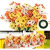 msymsyu Fiori artificiali per esterni, 7 mazzi di fiori artificiali, come veri per esterni, 35 cm, 3 colori, per balcone, decorazione per la casa, feste, interni, esterni, decorazione per esterni