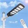 Aigostar - 300W Lampione Solare da Esterno con Sensore di Movimento, Telecomando, Impermeabile IP65, 3000LM Luce Fredda 6500K, Lampioni Solari LED per Giardino, Cortile, Strada (Non Include il Palo)