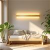 AOEH Lampada Da Parete Interno Led Applique Da Parete In Legno Lampade Da Muro Lunga In Bambù Luci Da Parete Legno 18w 3000k Moderno Lampada A Muro Per Camera Da Letto,Soggiorno,Corridoio,Scale,60cm
