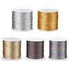 Zaxiva 5 Rotoli Set di Filo di Seta, 0.4 mm x 50 m Fili per Braccialetti, Gioielli Artigianato, Filo Dorato e Argentato, per La Collane, Bigiotteria Fai Da Te, Uncinetto（5 Colori）