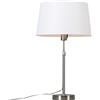 Qazqa lampada da tavolo con paralume moderno acciaio 70cm Parte | E27, max. 60w, compatibile con lampadines LED, IP20, ideale per illuminazione interna, sala da pranzo, corridoio, ufficio,