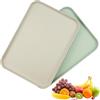 Zfseyuh 2 Pezzi Vassoio Plastica Rettangolare,Vassoi Fast Food,Vassoio Antiscivolo,per Cucina Ristorante Caffè (Verde Chiaro, Bianco Sporco)