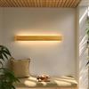 AOEH Applique da parete a LED Lampada da parete in legno per interni Appliques in legno di bambù 24w Bianco caldo 3000k Illuminazione da parete moderna in legno per camera da letto Soggiorno Scala,80cm