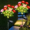 Fohil Luci solari da giardino, confezione 2 luci fiore, decorazione esterna, regali donna, 2 modalità, impermeabili, tomba, cortile, prato