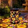 YeahBoom Lanterna Solare Girasole Colorata, luci solari per esterni, lampada solare a LED in metallo impermeabile IP65 per giardino esterno, patio, cortile, balcone (1 pezzo)