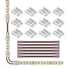 SEZO Connettore LED Angolare Striscia LED Connettori Kit 12 Pezzi SMD 2PIN 10 mm Trasparente Unwired Gapless Saldatura Board to Wire Connectors + 6 Pezzi 15 cm Lungo 20 AWG Cavo di Prolunga